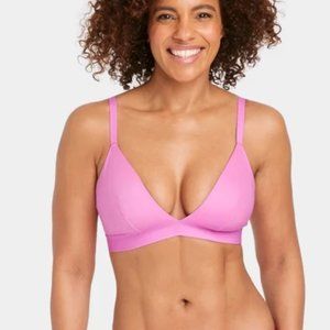 Auden Adjustable Unlined Triangle Bralette- MAUVE/PINK